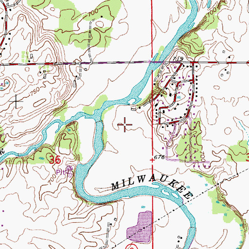 Topographic Map of River Bend Stock Farm (historical), WI