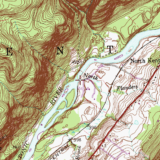 Topographic Map of North Flanders Brook, CT