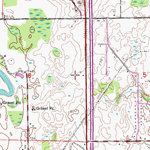 Topographic Map of Oakland Stock Farm, WI