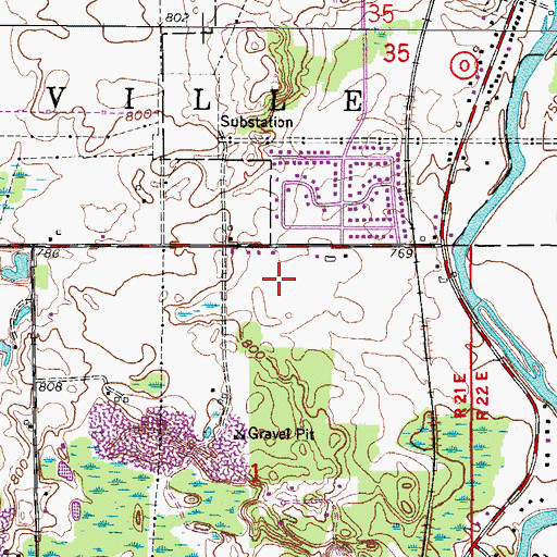 Topographic Map of Pleasant Home Farm (historical), WI