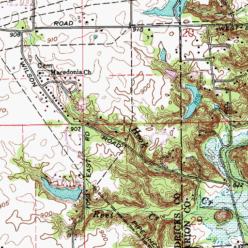 Topographic Map of Marvel Cemetery, IN