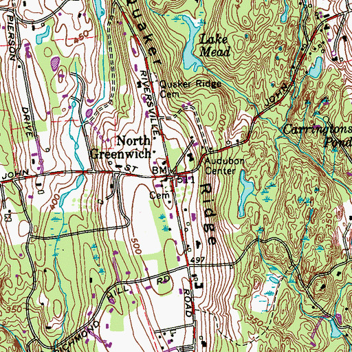 Topographic Map of North Greenwich, CT