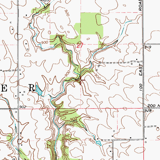 Topographic Map of Ayears Cemetery, IN