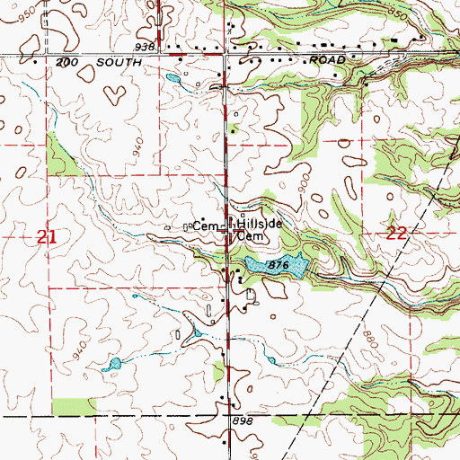 Topographic Map of Christie East Cemetery, IN