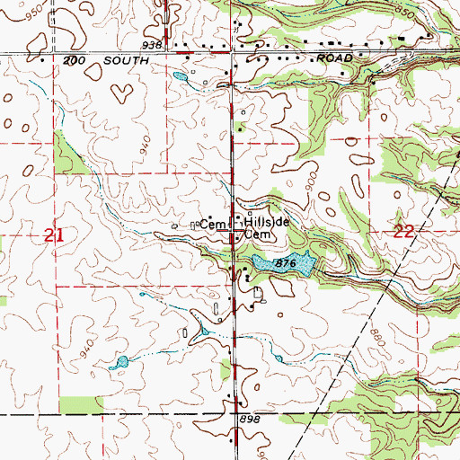 Topographic Map of Christie West Cemetery, IN
