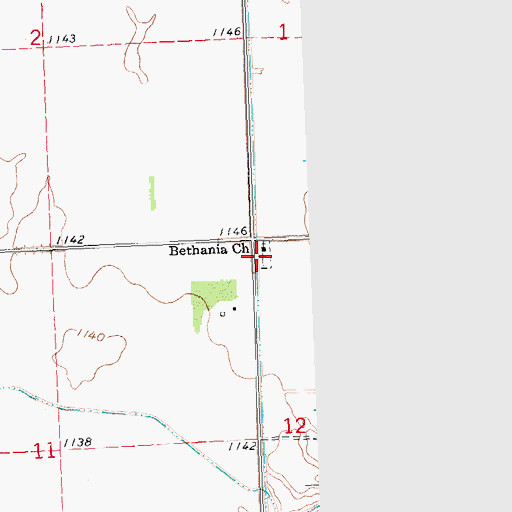 Topographic Map of Bethania Cemetery, MN