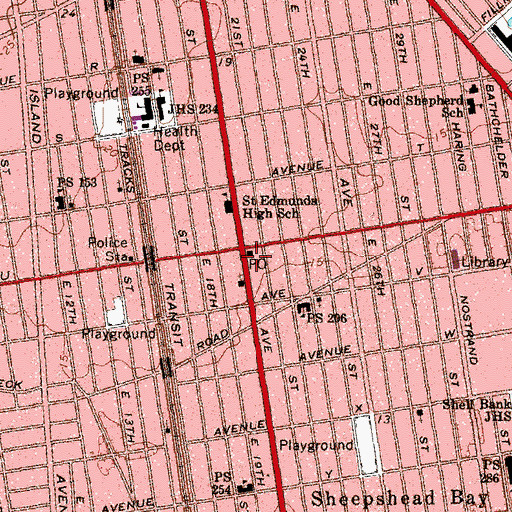 Topographic Map of Homecrest Station Brooklyn Post Office, NY