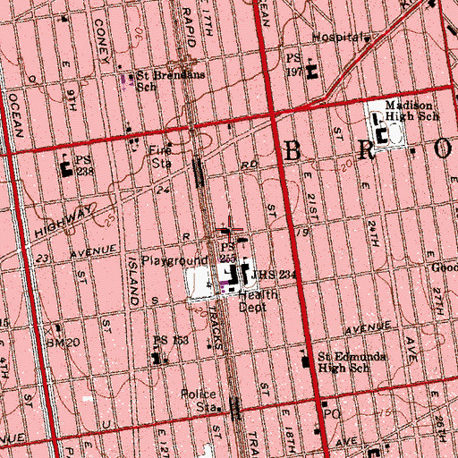 Topographic Map of Temple Ahavath Sholom, NY