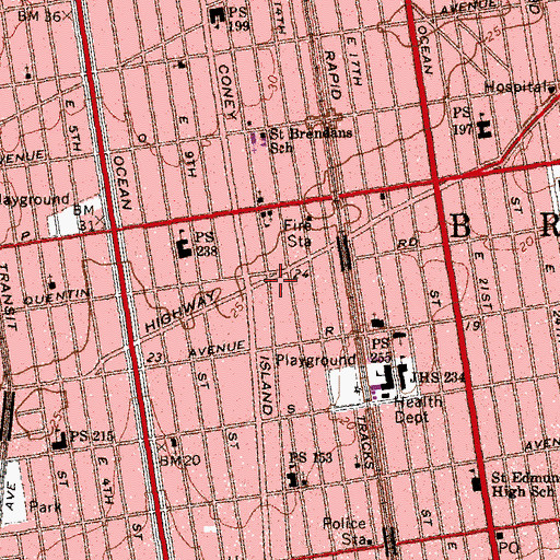 Topographic Map of Sergeant Joyce Kilmer Triangle, NY