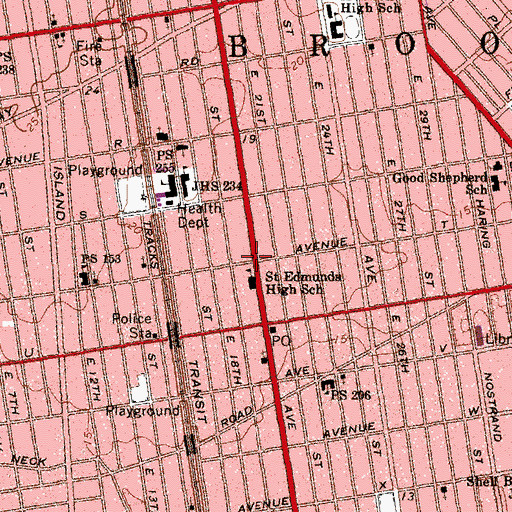 Topographic Map of Saint Edmund's Convent, NY