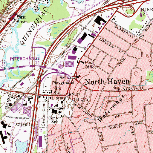 Topographic Map of North Haven, CT
