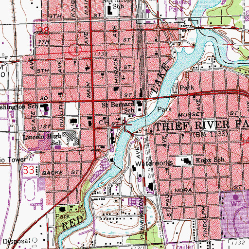 Topographic Map of United Methodist Church, MN