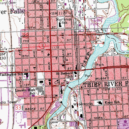 Topographic Map of Trinity Lutheran Church, MN