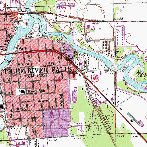 Topographic Map of Saint John Lutheran Church, MN