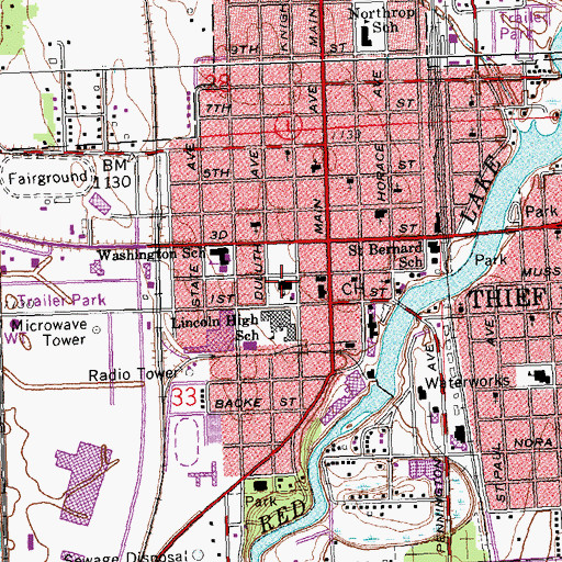 Topographic Map of Saint Bernard's Church, MN