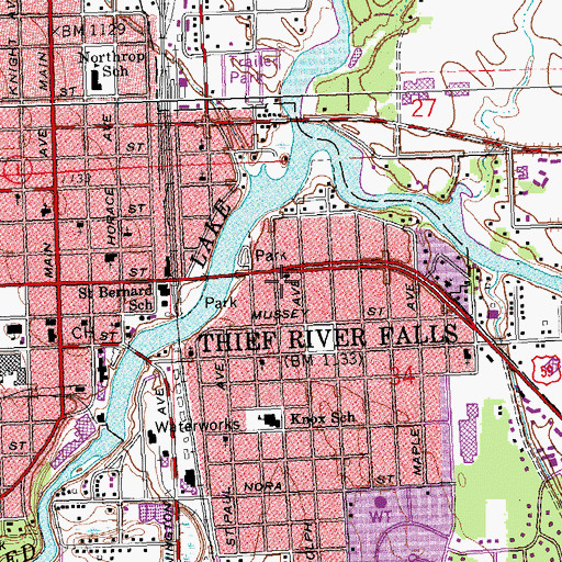 Topographic Map of Assemblies of God Church, MN