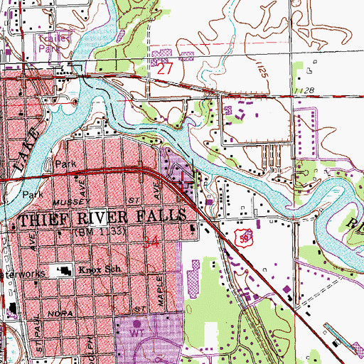 Topographic Map of Evangelical Covenant Church, MN