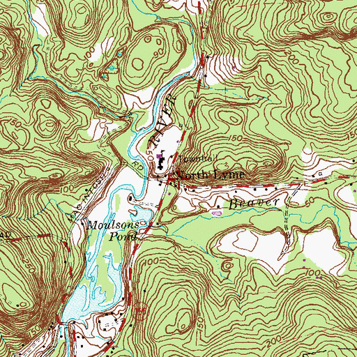 Topographic Map of North Lyme, CT