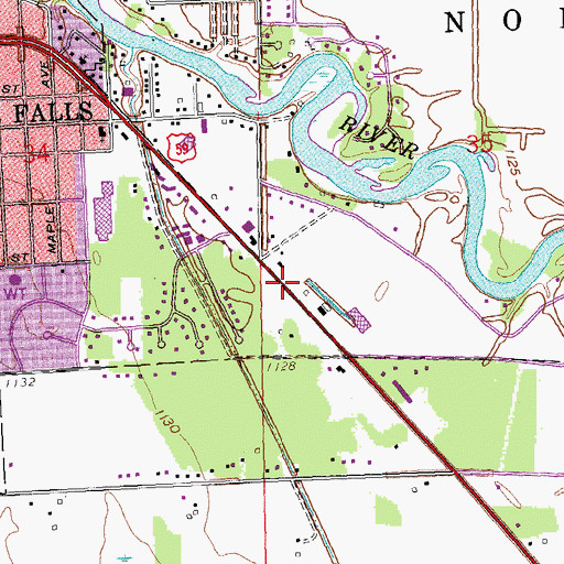 Topographic Map of River of Life Church, MN