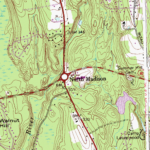 Topographic Map of North Madison, CT