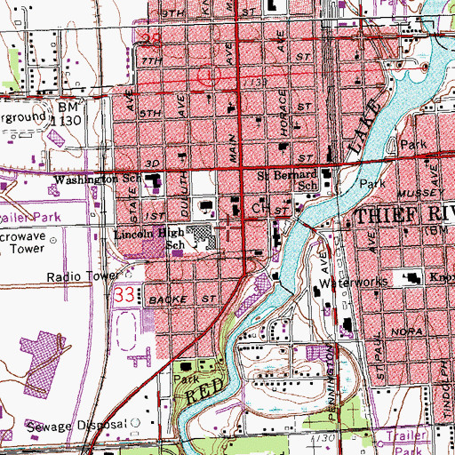 Topographic Map of Pennington County Sheriff's Office, MN