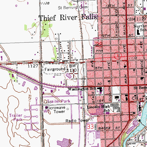 Topographic Map of Ralph Engelstad Arena, MN