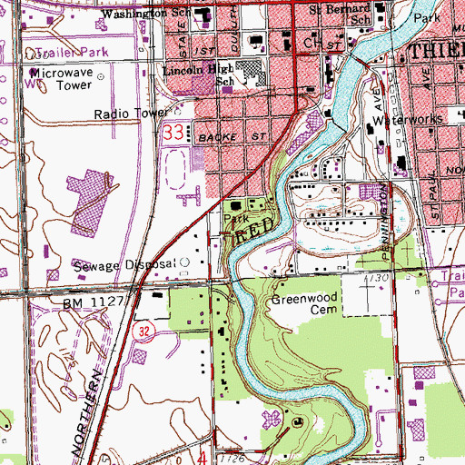 Topographic Map of Tourist Park Campground, MN
