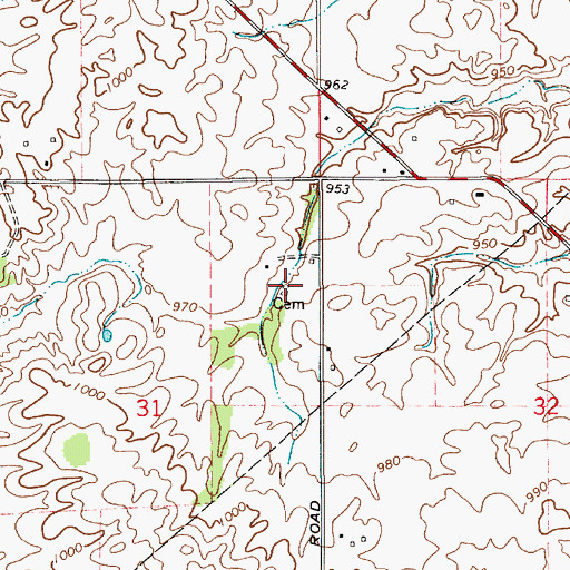 Topographic Map of Gentry Cemetery, IN
