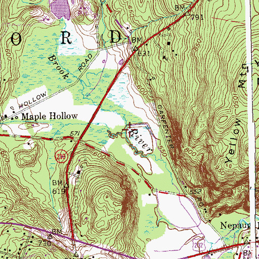 Topographic Map of North Nepaug Brook, CT