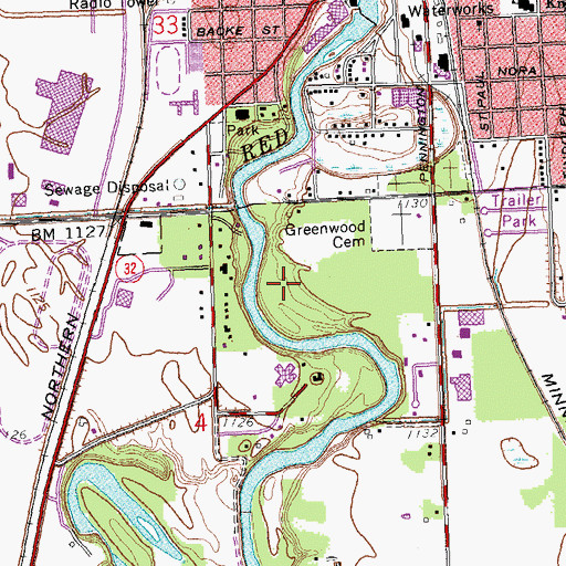 Topographic Map of Greenwood Trails Recreation Area, MN