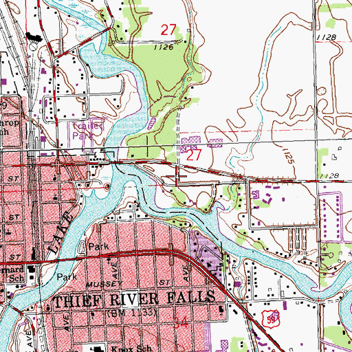 Topographic Map of Centennial Park, MN