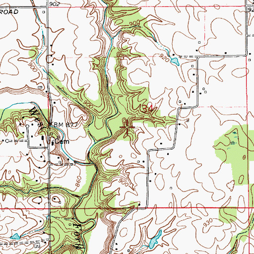 Topographic Map of Kiger Cemetery, IN