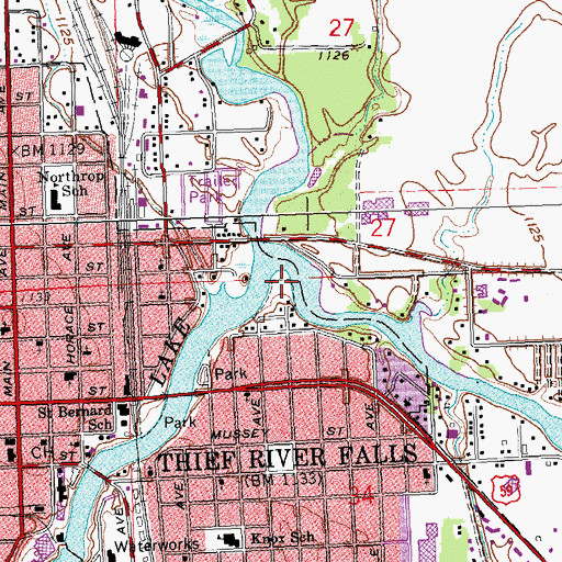 Topographic Map of LaFave Beach Park, MN