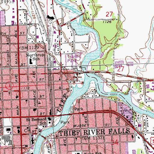 Topographic Map of Red Robe Park, MN
