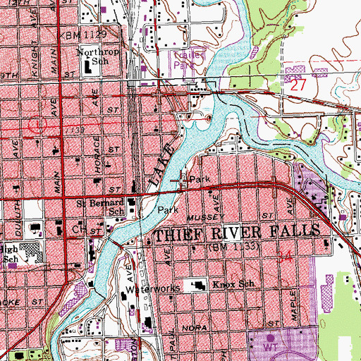Topographic Map of Boy Scouts Park, MN
