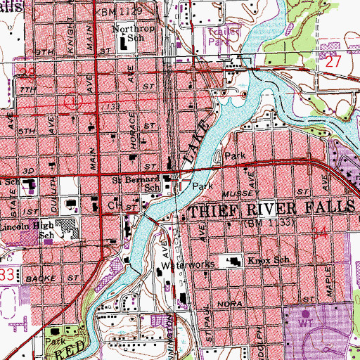 Topographic Map of Elks Park, MN