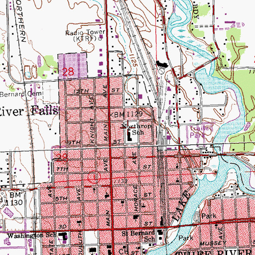 Topographic Map of Northrup Park, MN