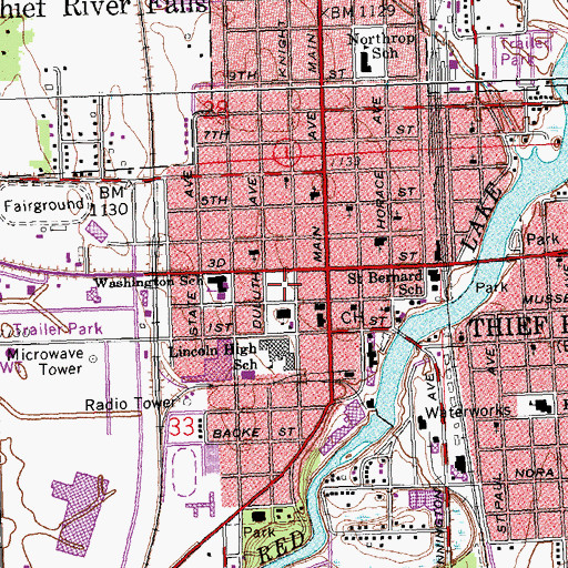 Topographic Map of Floyd B. Olson Park, MN