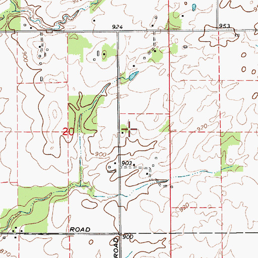 Topographic Map of New Mill Creek Cemetery (historical), IN