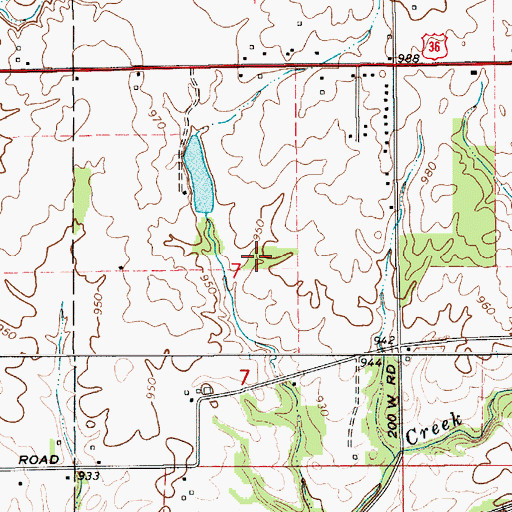 Topographic Map of Nichols Cemetery, IN