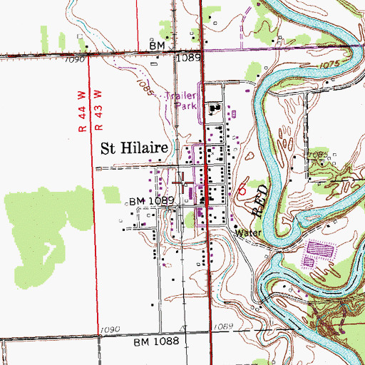 Topographic Map of Saint Hilaire Station, MN