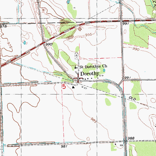 Topographic Map of Dorothy Post Office (historical), MN