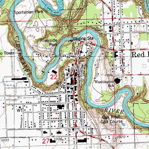 Topographic Map of Red Lake County Sheriff's Office, MN