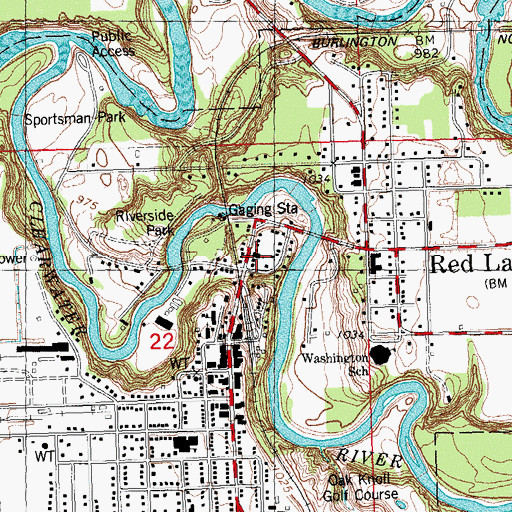 Topographic Map of Presbyterian Church, MN