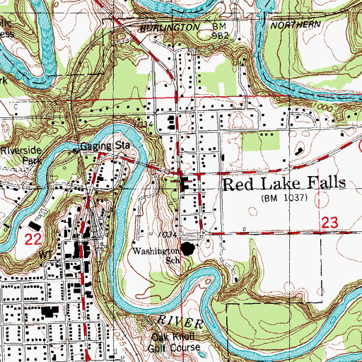 Topographic Map of Hillcrest Nursing Home, MN