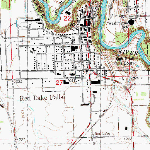 Topographic Map of Altru Clinic - Red Lake Falls, MN
