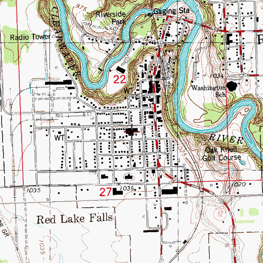 Topographic Map of Lafayette High School, MN