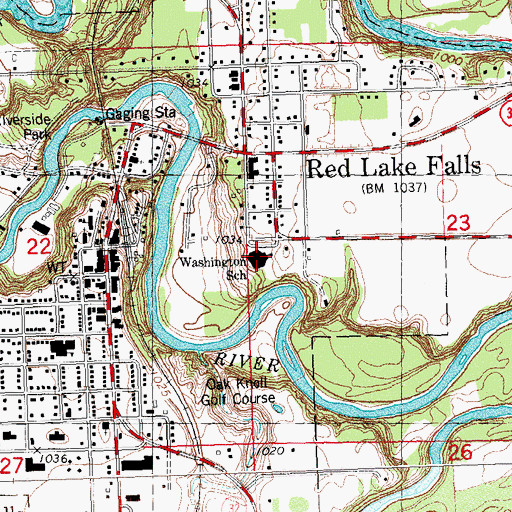 Topographic Map of Hughes Elementary School, MN