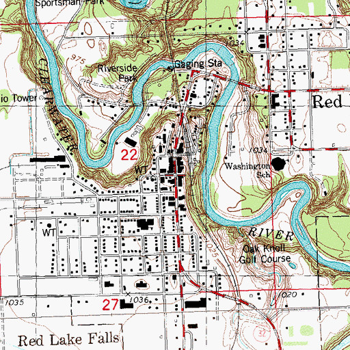 Topographic Map of Oaks Mobile Home Park, MN