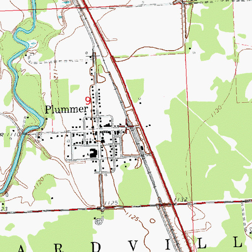 Topographic Map of Plummer, MN